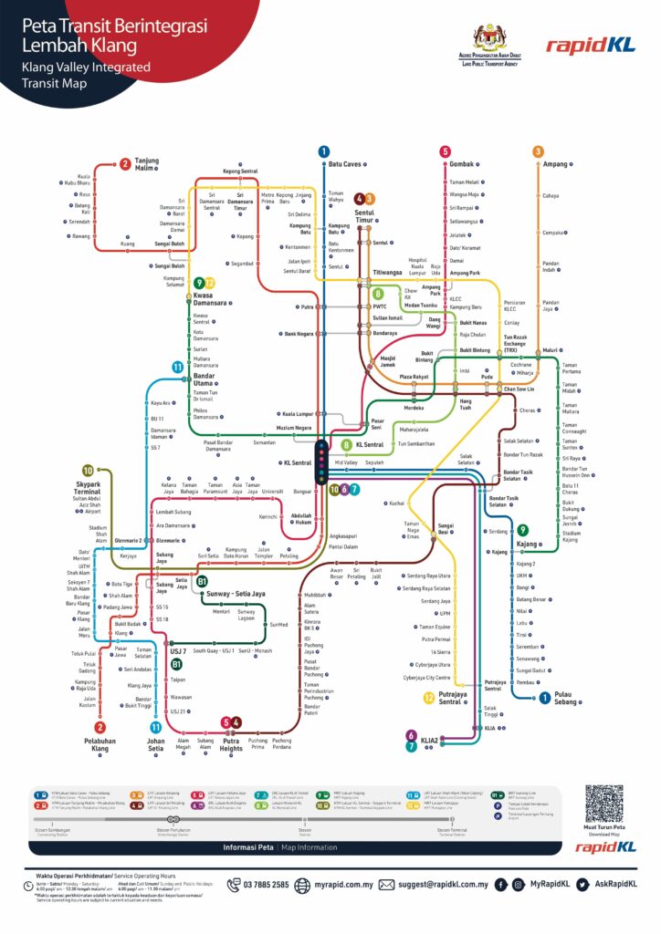 吉隆坡大眾交通地圖
